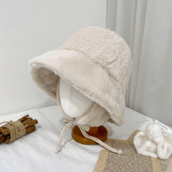 밍크 귀달이 퍼 버킷햇 겨울 방한 모자 (3color)