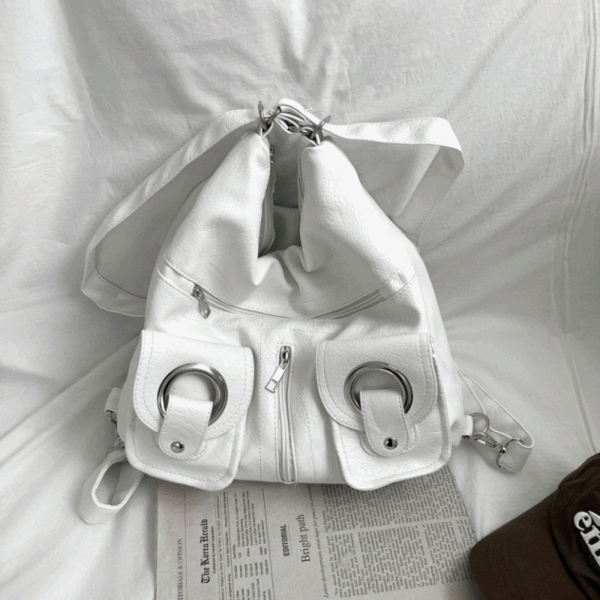 링버클 숄더백 백팩 투웨이 변신 레더 빅사이즈 보부상 가방 (2color)